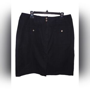 INC International Concepts Black Pencil Skirt with Front Flap Pockets